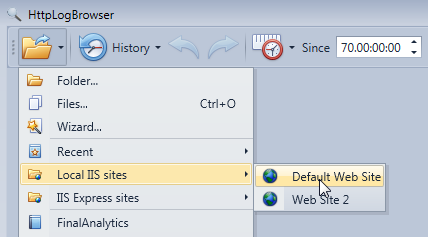 Load logs from local IIS web sites with the HttpLogBrowser
