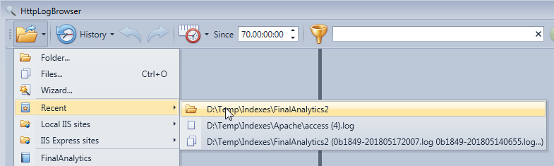 Reload recent log files in the HttpLogBrowser