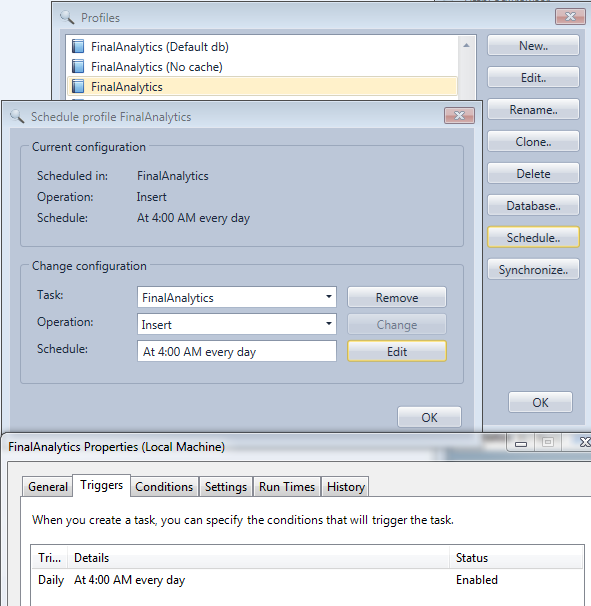 Schedule the synchronization and the database insertion of HTTP log rows with the HttpLogBrowser