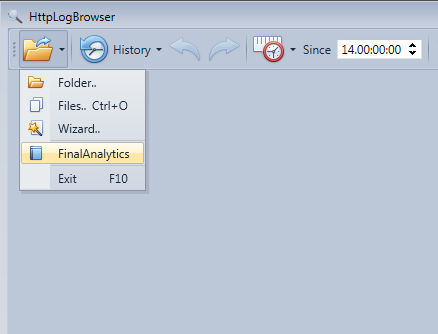 Choose how to select log files to load in the Http Log Browser