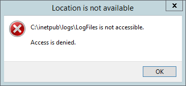 Access denied when accessing IIS HTTP logs