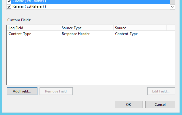 Custom fields for the HTTP logging in IIS