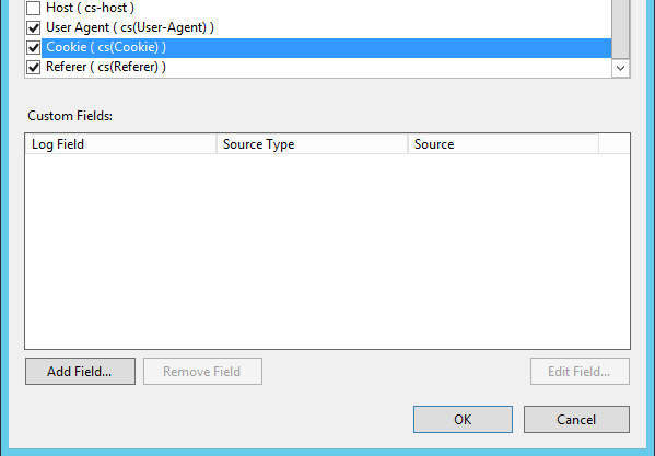 Custom fields for the HTTP logging in IIS