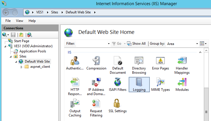 Configure HTTP logging in a IIS web site