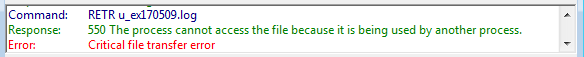 Unable to retrieve a file currently being written with the IIS FTP server