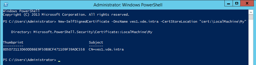 Create a self signed certificate with PowerShell