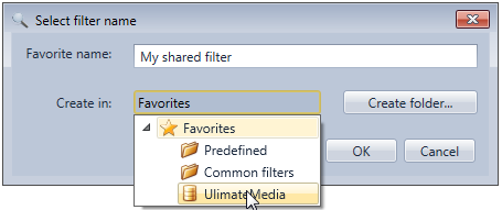 New database favorite filter in the httpLogbrowser