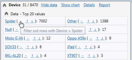 Exclude bots through the client device statistics in the HttpLogBrowser