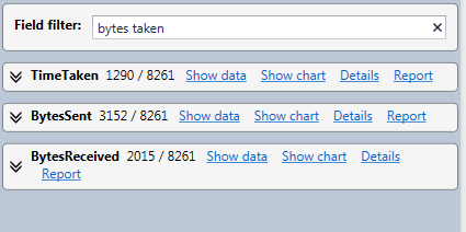 How to filter fields in the HttpLogBrowser field statistics panel