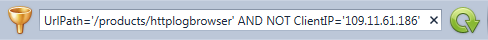 Filter condition in the HttpLogBrowser