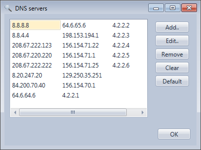 DNS servers configuration for reverse DNS in the HttpLogBrowser