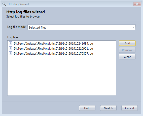 Load selected lof files with the HttpLogBrowser