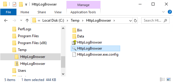 Portanle installation of the HttpLogBrowser