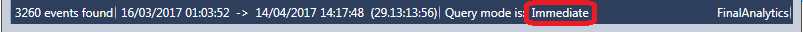 ThhpLogBrowser status bar with immediate query mode selected